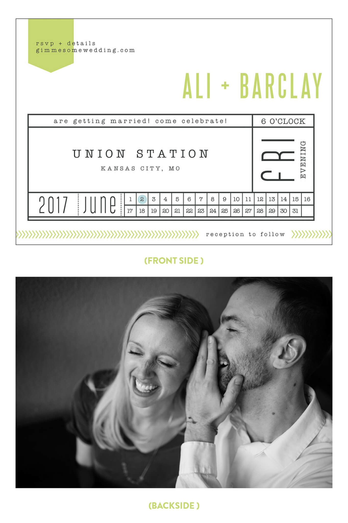 Our Printable Wedding Invitations From Minted -- so easy to use, and they looked like train tickets! | gimmesomeoven.com