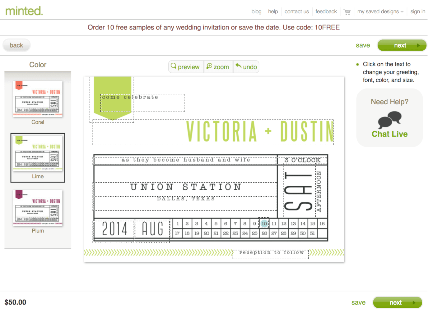 Our Printable Wedding Invitations From Minted -- so easy to use, and they looked like train tickets! | gimmesomeoven.com